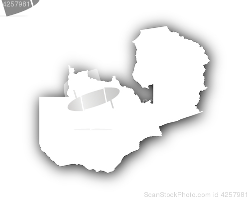 Image of Map of Zambia with shadow