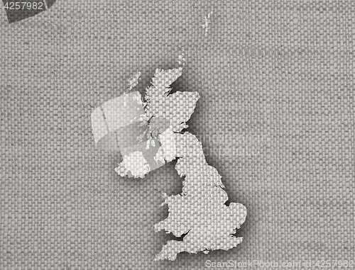 Image of Map of Great Britain on linen,