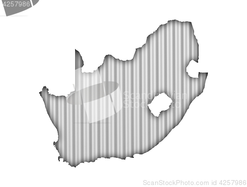 Image of Map of South Africa on corrugated iron