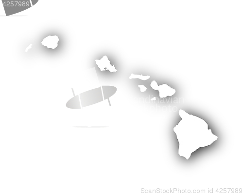 Image of Map of Hawaii with shadow