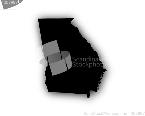 Image of Map of Georgia with shadow