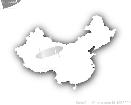 Image of Map of China with shadow