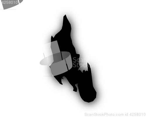 Image of Map of Zanzibar with shadow