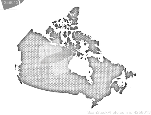 Image of Map of Canada on old linen