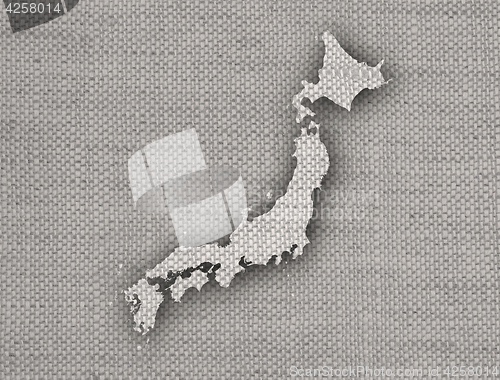 Image of Map of Japan on old linen