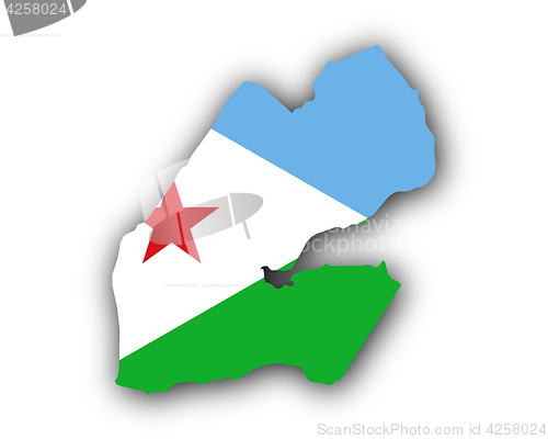 Image of Map and flag of Djibouti