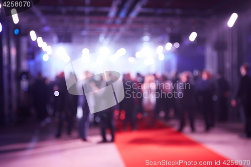 Image of Abstract blurred people in press conference event, business concept