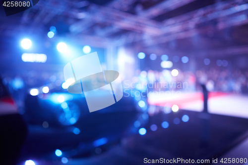 Image of Blurred defocused image of car presentation