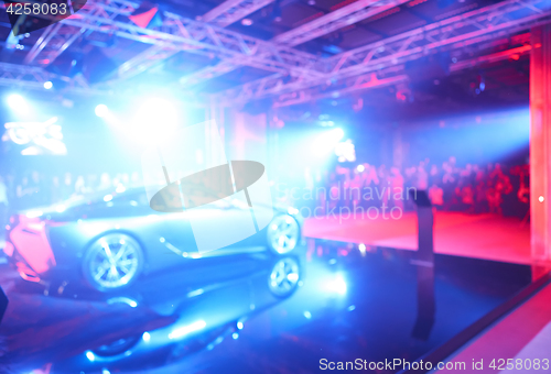 Image of Blurred defocused image of car presentation