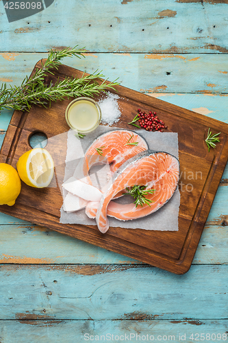 Image of Raw salmon steak