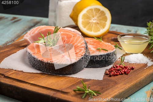 Image of Raw salmon steak