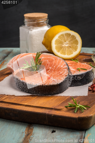 Image of Raw salmon steak