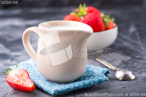 Image of milk and strawberry
