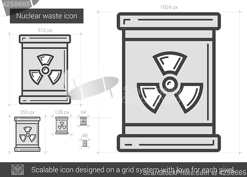 Image of Nuclear waste line icon.