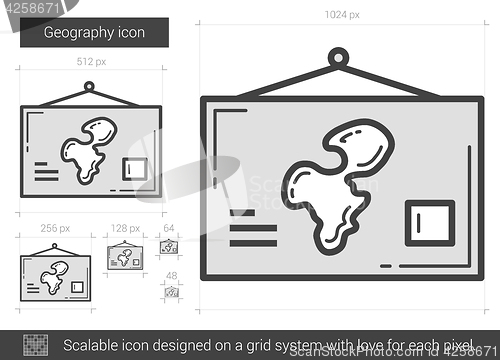 Image of Geography line icon.