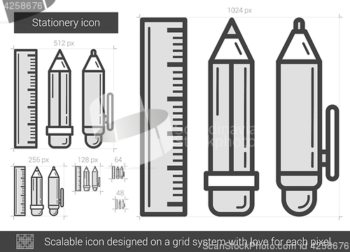 Image of Stationery line icon.