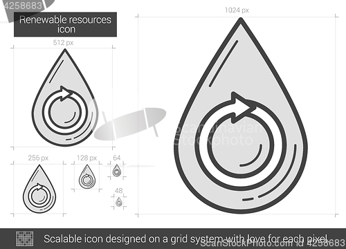 Image of Renewable resources line icon.