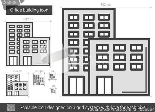 Image of Office building line icon.