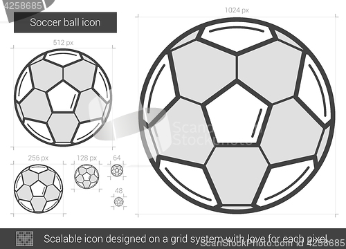 Image of Soccer ball line icon.