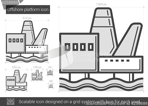 Image of Offshore platform line icon.