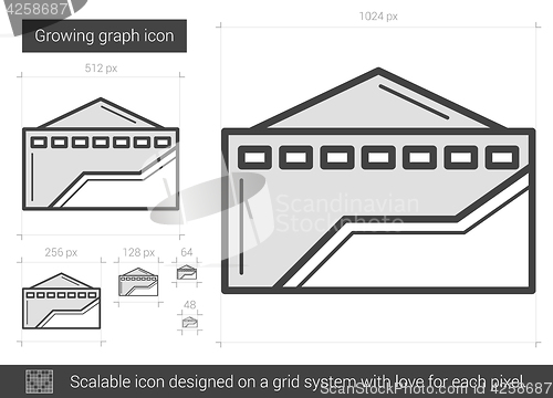 Image of Growing graph line icon.