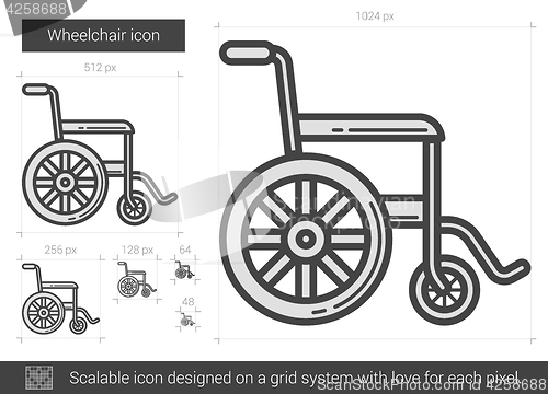 Image of Wheelchair line icon.