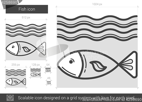Image of Fish line icon.