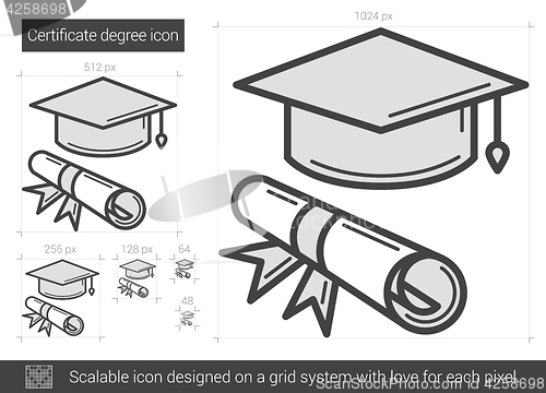 Image of Certificate degree line icon.