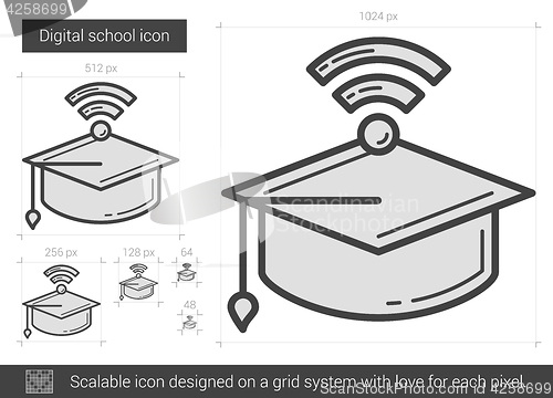Image of Digital school line icon.