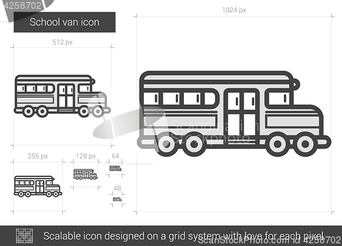 Image of School van line icon.