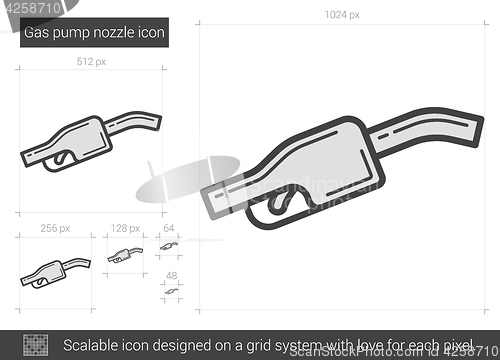 Image of Gas pump nozzle line icon.