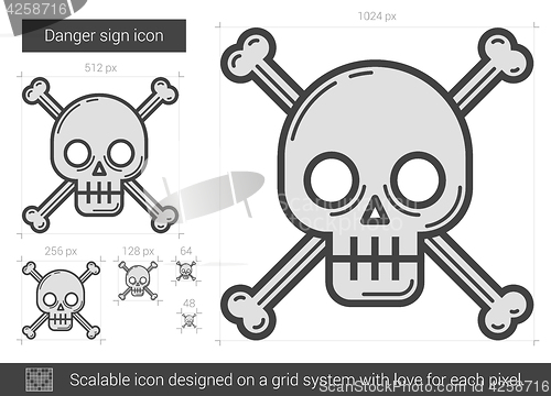 Image of Danger sign line icon.