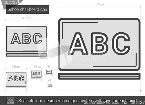 Image of School chalkboard line icon.