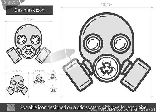 Image of Gas mask line icon.