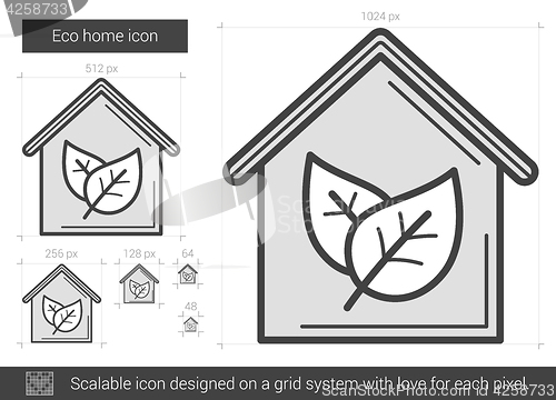 Image of Eco home line icon.