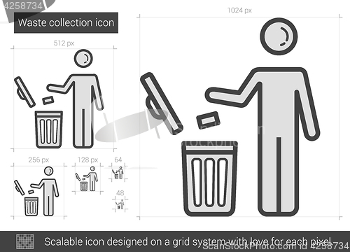 Image of Waste collection line icon.
