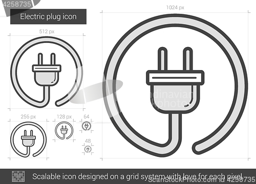 Image of Electric plug line icon.