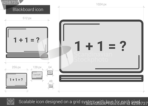 Image of Blackboard line icon.