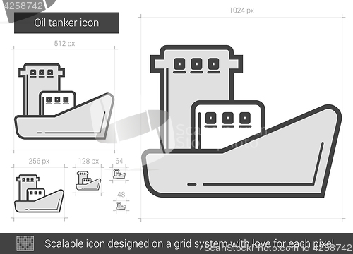 Image of Oil tanker line icon.