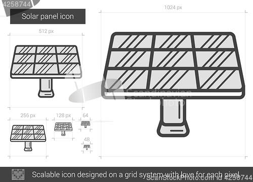 Image of Solar panel line icon.