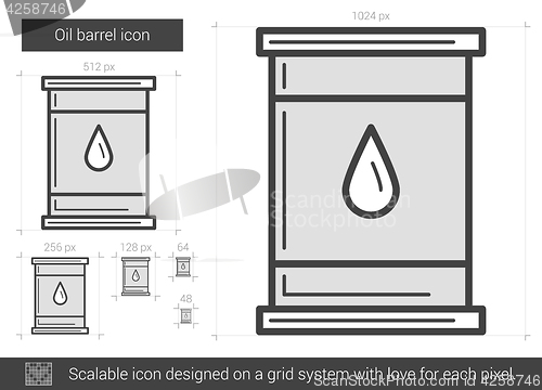 Image of Oil barrel line icon.