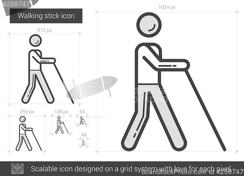 Image of Walking stick line icon.