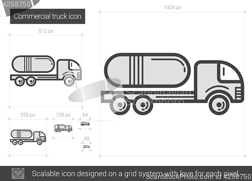 Image of Commercial truck line icon.