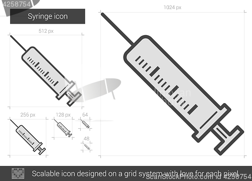 Image of Syringe line icon.