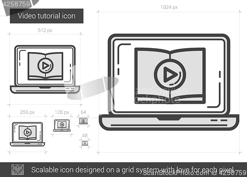 Image of Video tutorial line icon.