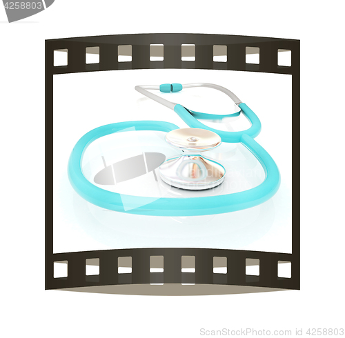 Image of stethoscope. 3d illustration. The film strip