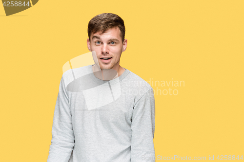 Image of The young man smiling and looking at camera