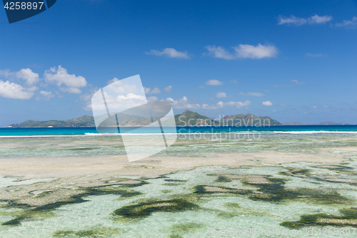 Image of island beach in indian ocean on seychelles