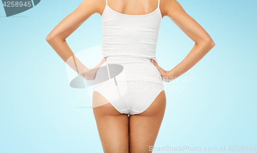 Image of close up of woman body in white underwear