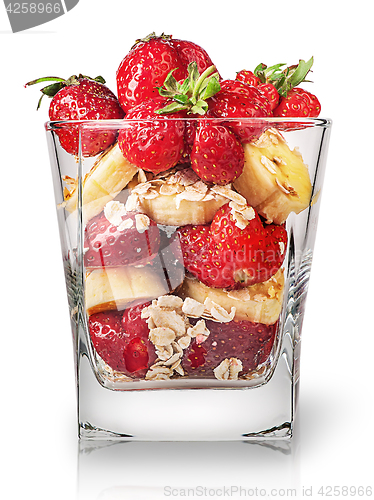 Image of Strawberry and banana in glass